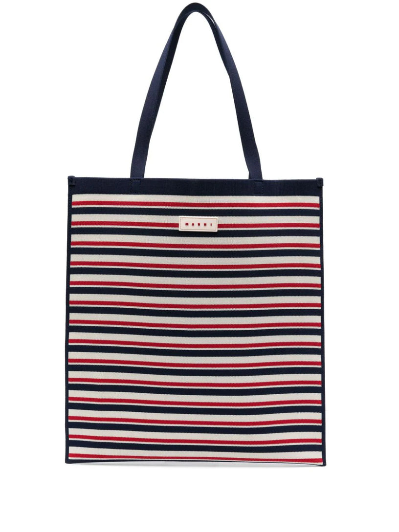 MARNI Striped tote bag