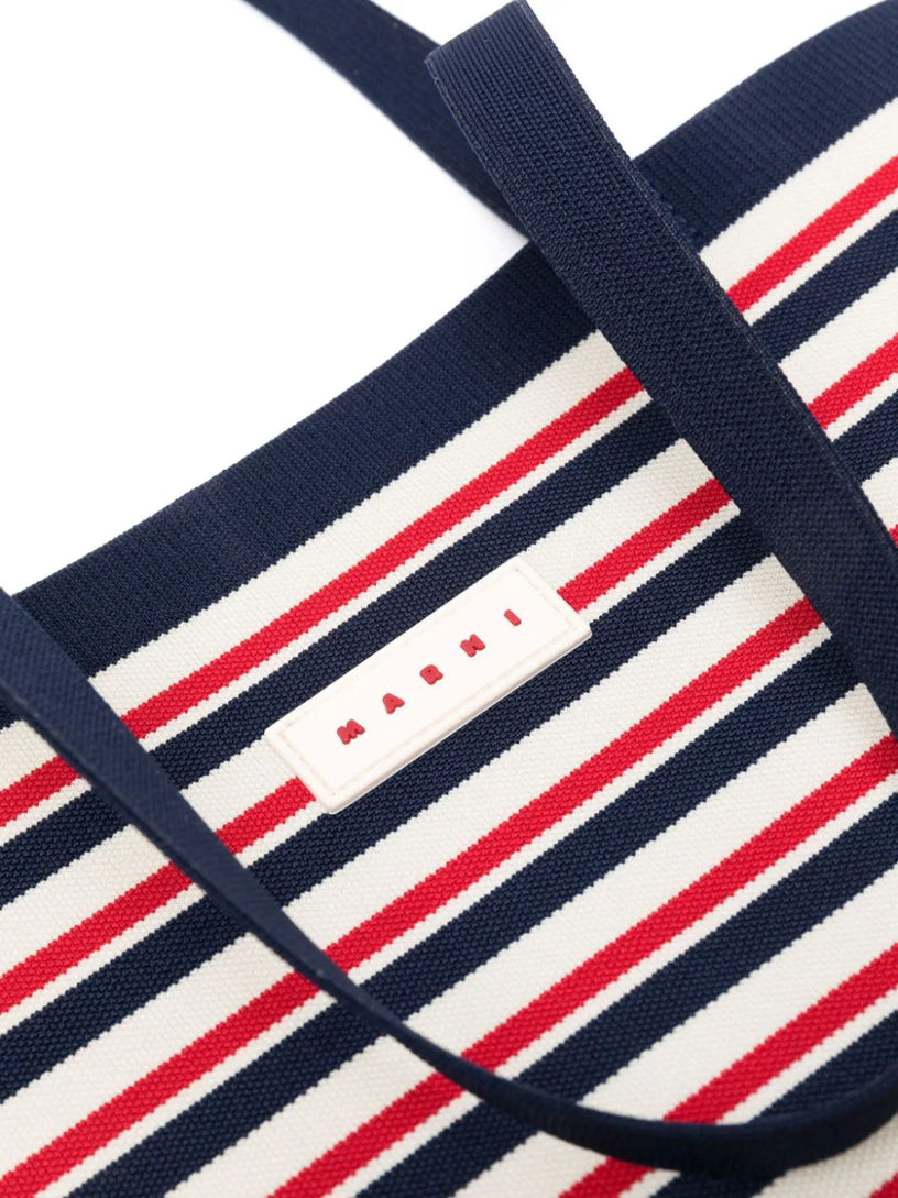 Striped tote bag