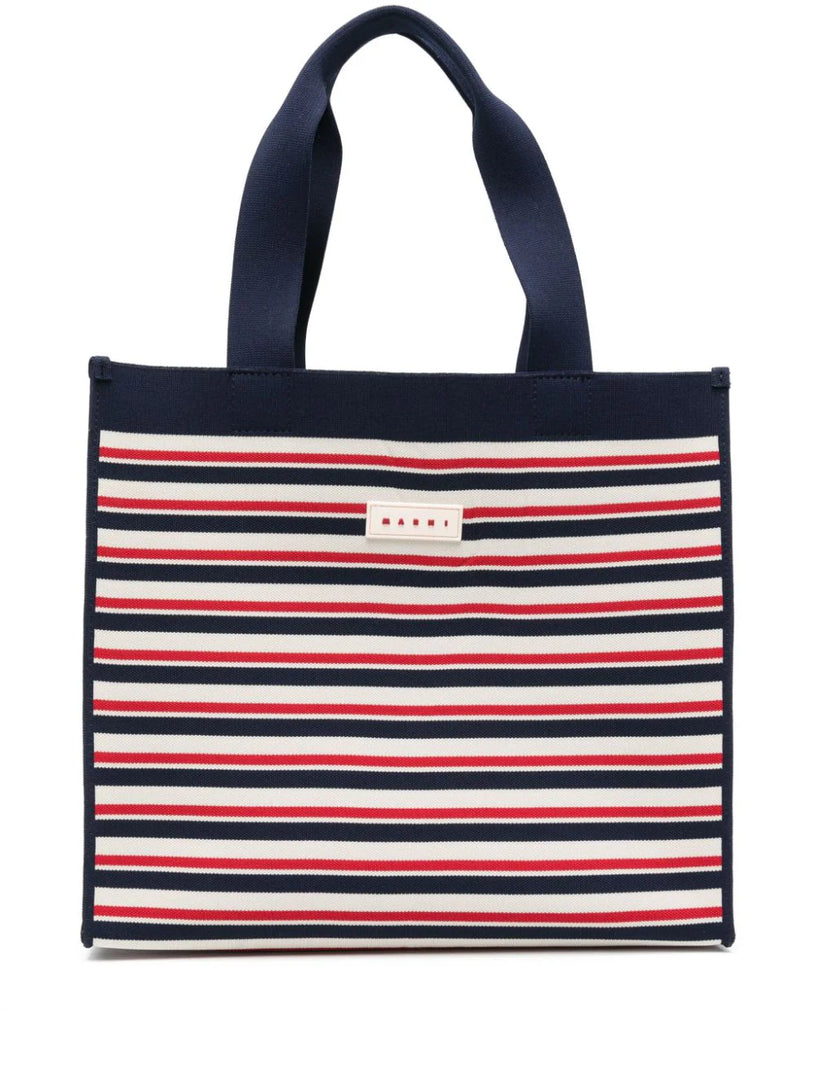 Striped tote bag