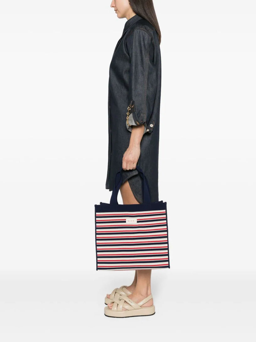 Striped tote bag