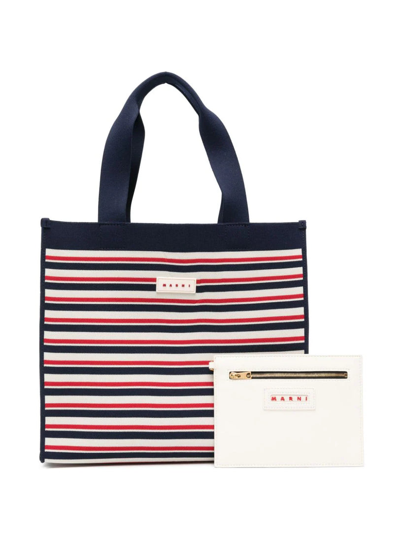 Striped tote bag