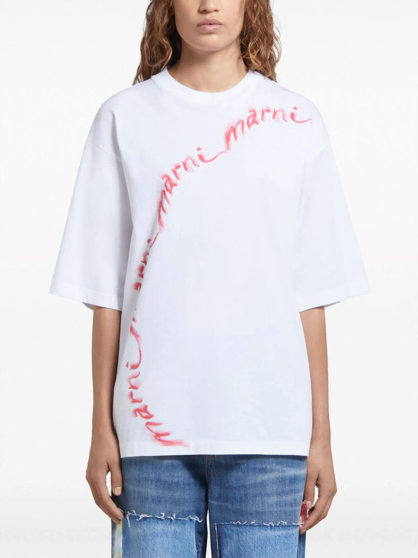 T-shirt with wavy logo