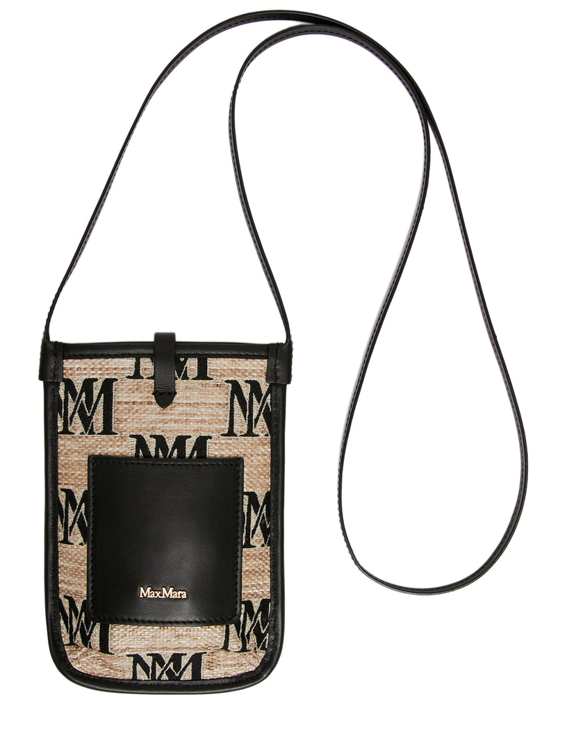 Max Mara Jacquard raffia-effect fabric smartphone holder