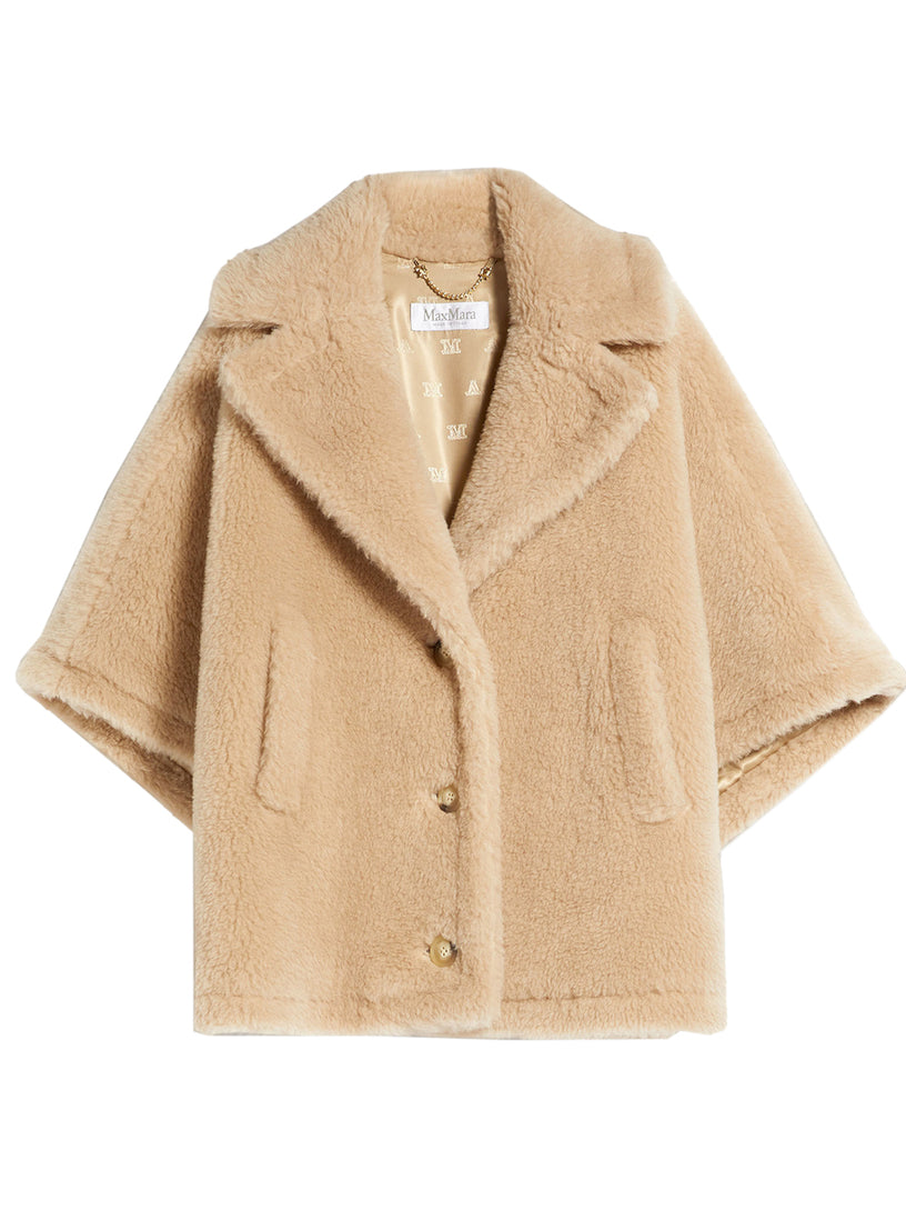 Max Mara Short aleggio cape in teddy fabric