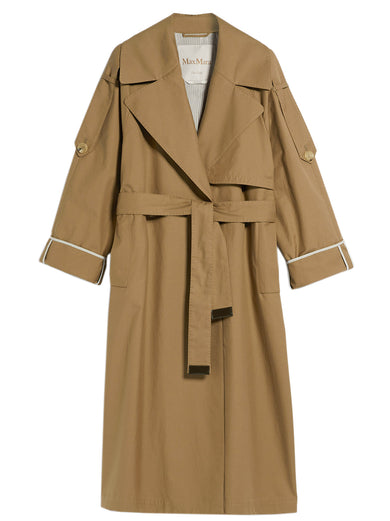 Oversized trench coat in water-resistant twill