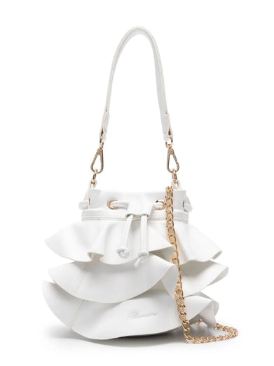 Bucket bag with ruffles