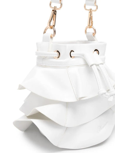 Bucket bag with ruffles