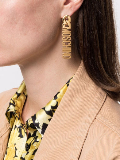 Lettering Logo Drop Earrings