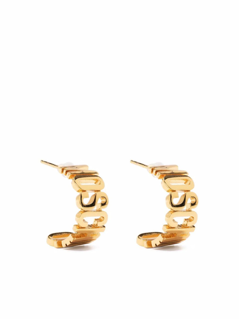 Moschino Lettering logo small earrings