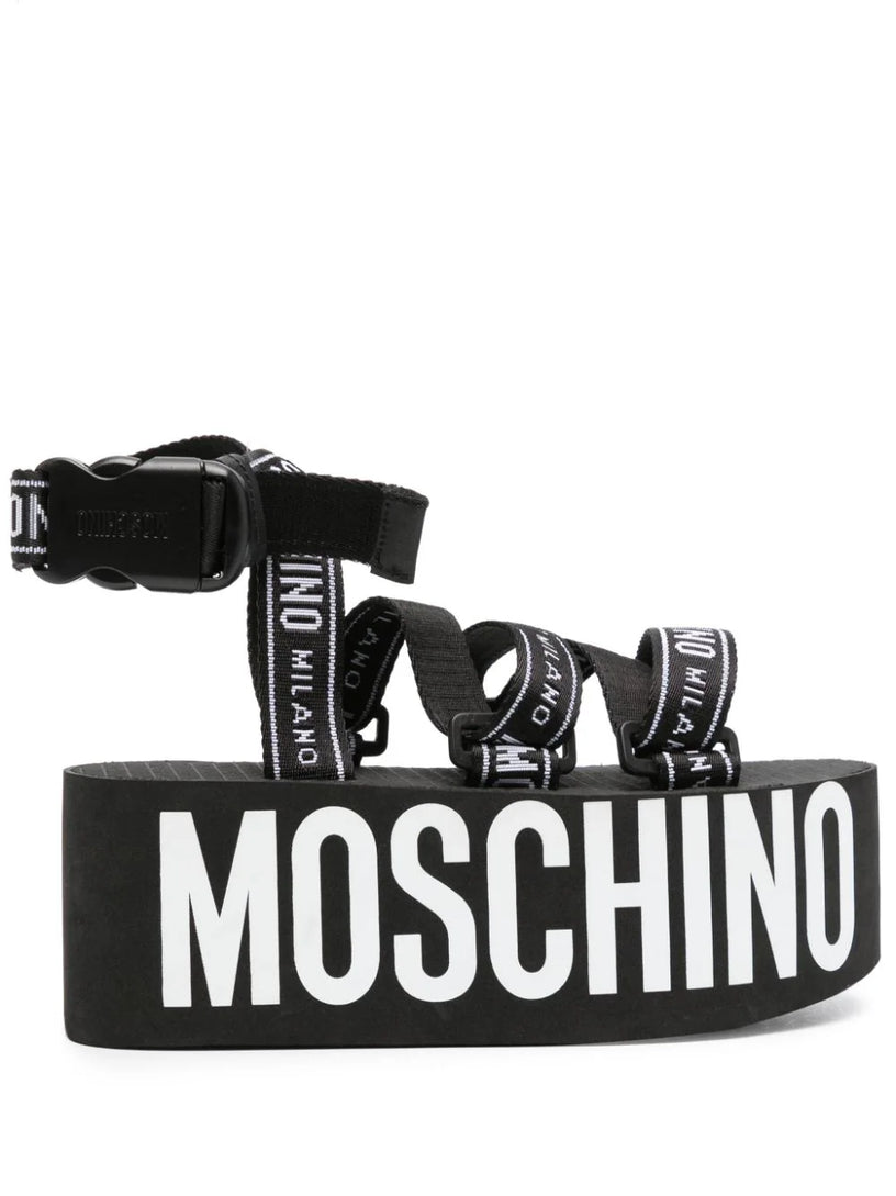 Moschino Logo tape sandals