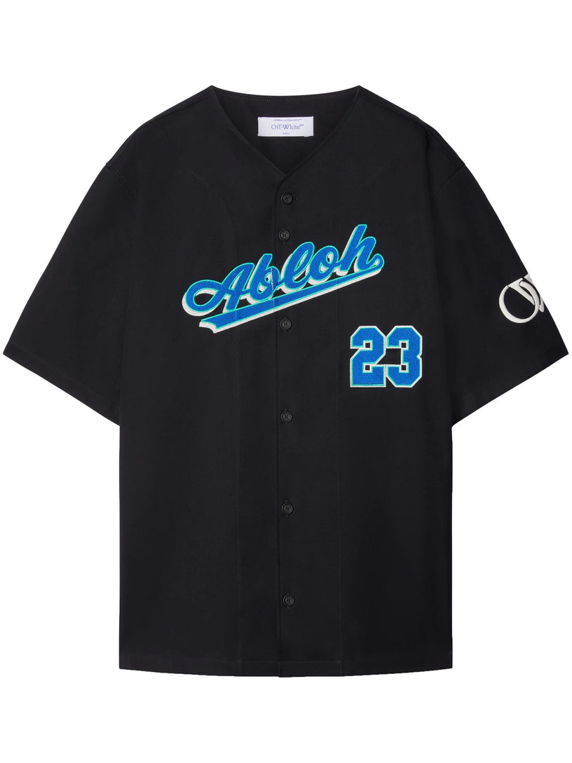 Short-sleeved shirt with baseball logo