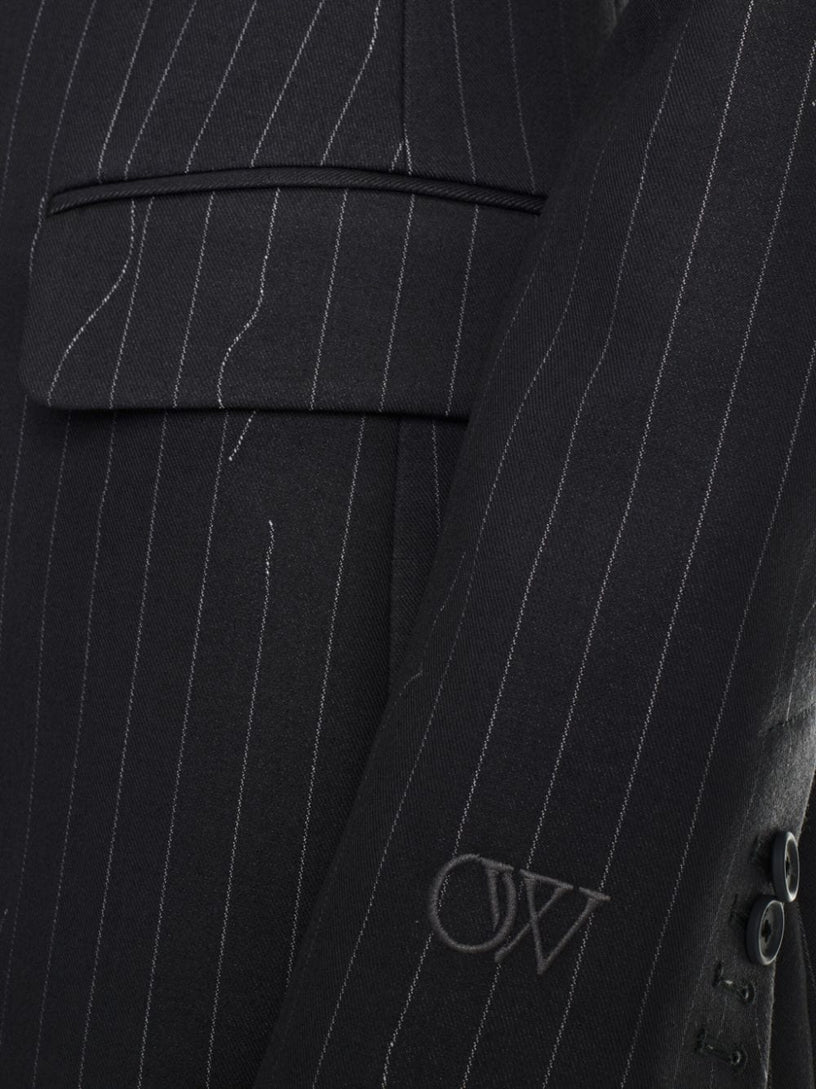 Slim-fit three-button pinstripe jacket