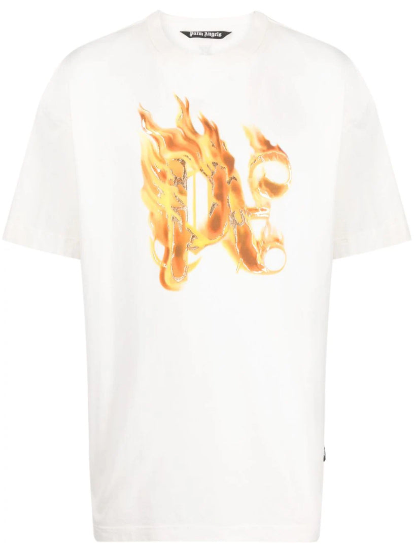 PALM ANGELS Burning monogram t-shirt