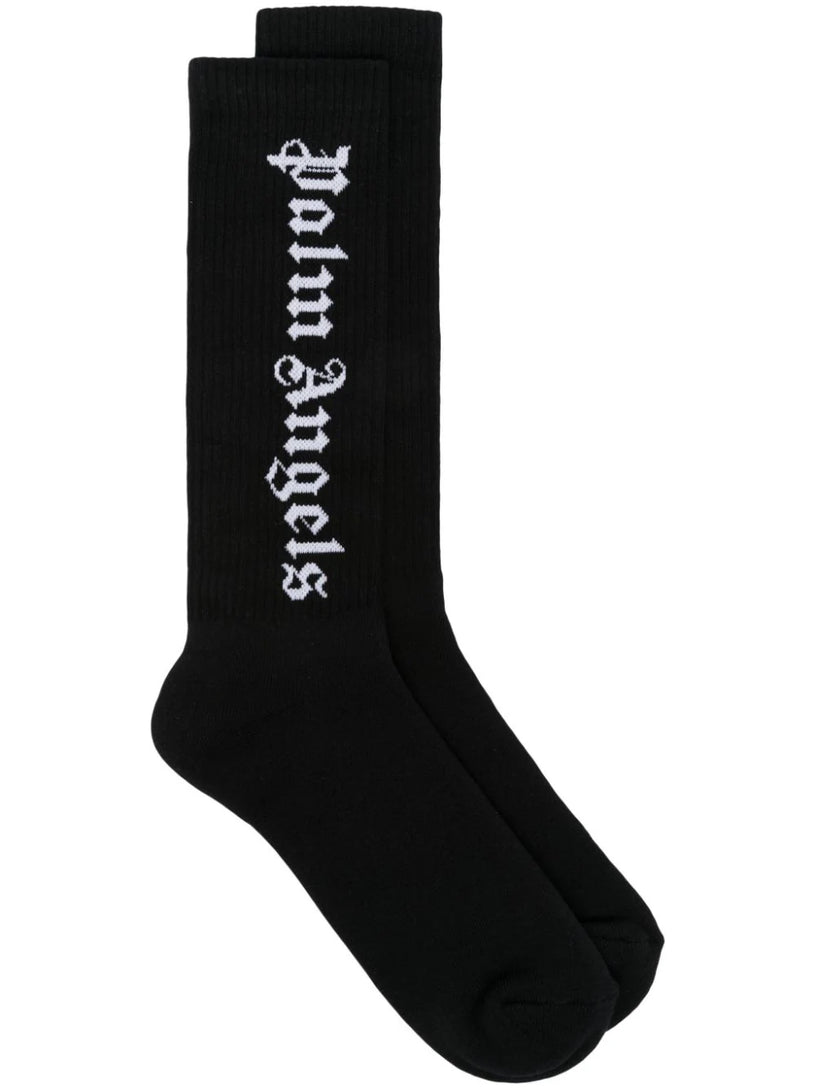 PALM ANGELS Gothic logo socks