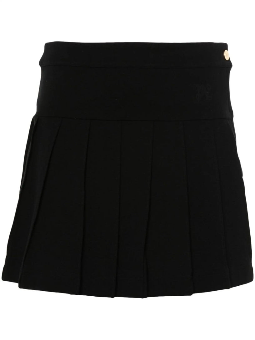 PALM ANGELS Monogram pleated skirt