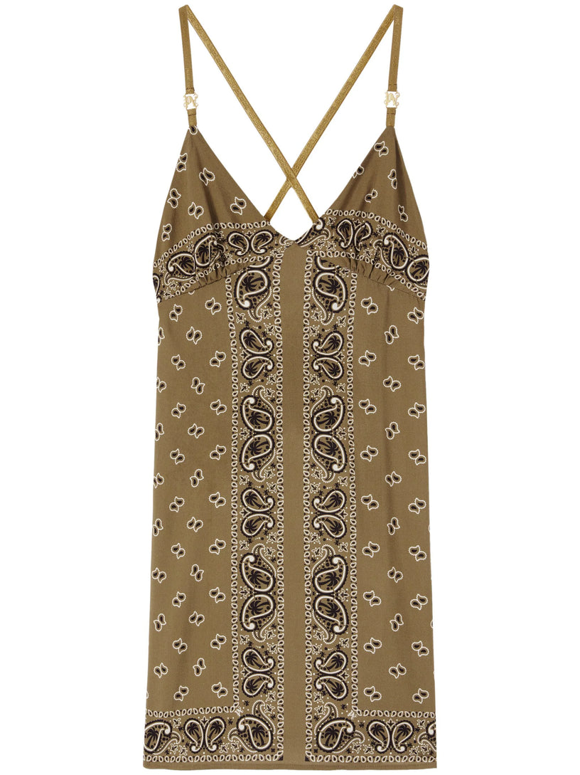 PALM ANGELS Paisley slip dress