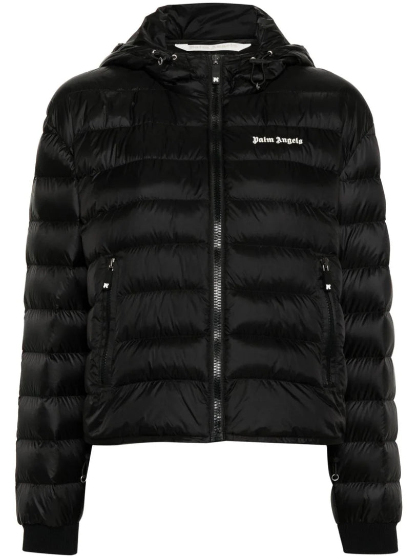 PALM ANGELS Logo down jacket with hood