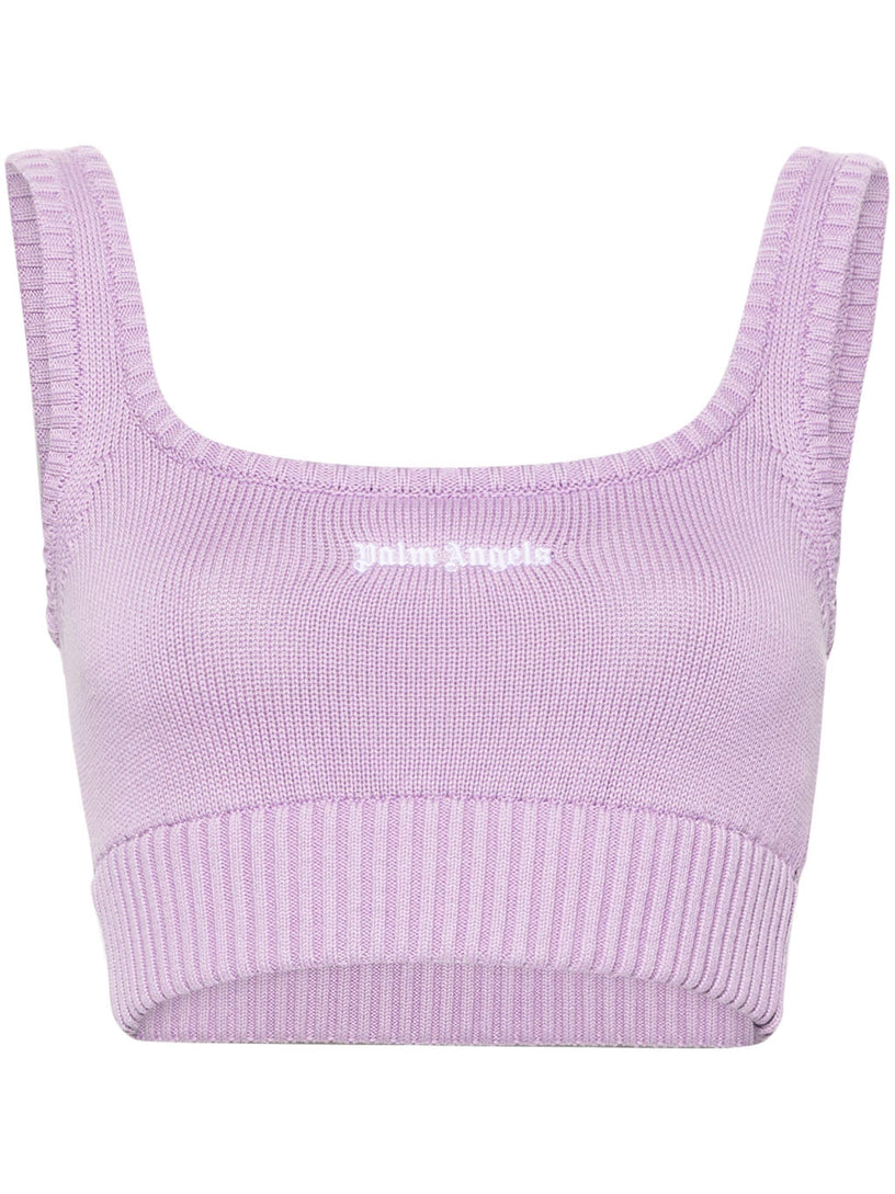 Knitted top with logo