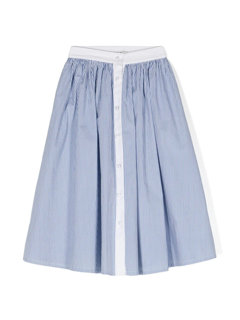 Striped poplin A-skirt