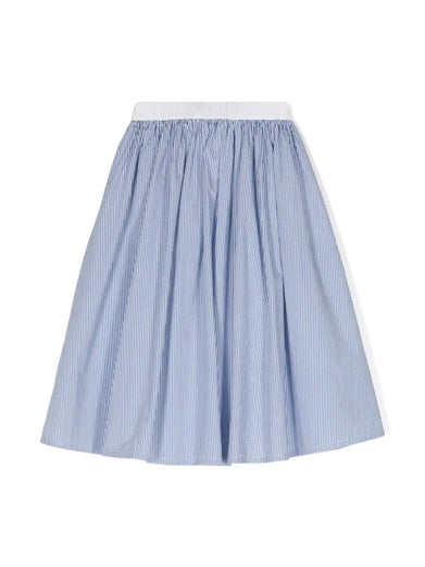 Striped poplin A-skirt