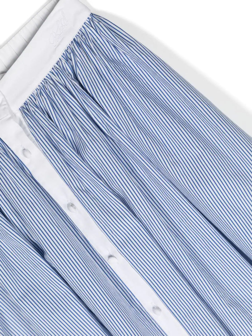 Striped poplin A-skirt