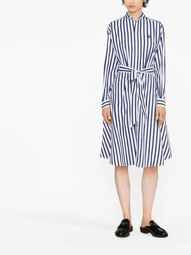 Belted Striped Shirtdress