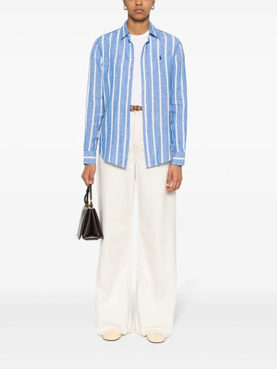 Relaxed Fit Striped Linen Shirt