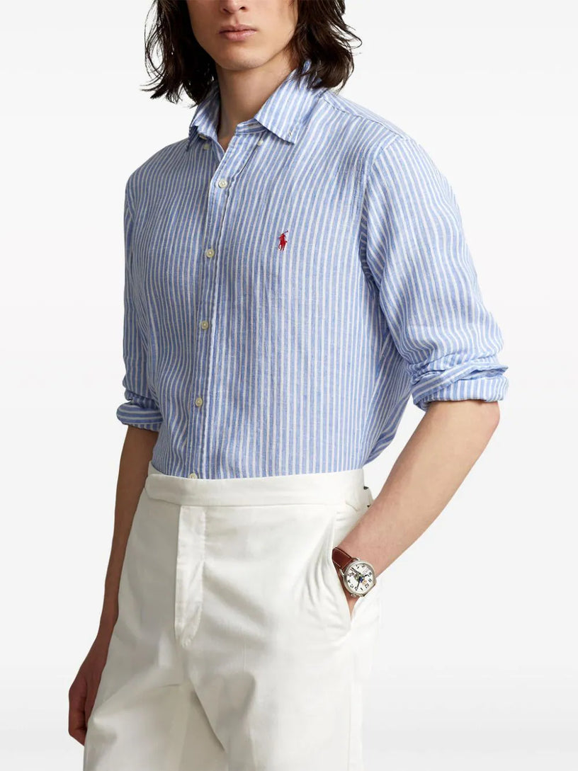 Custom Fit Striped Linen Shirt