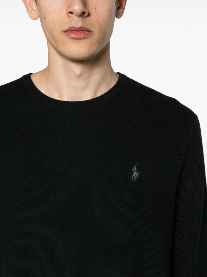 Textured Cotton Crewneck Jumper