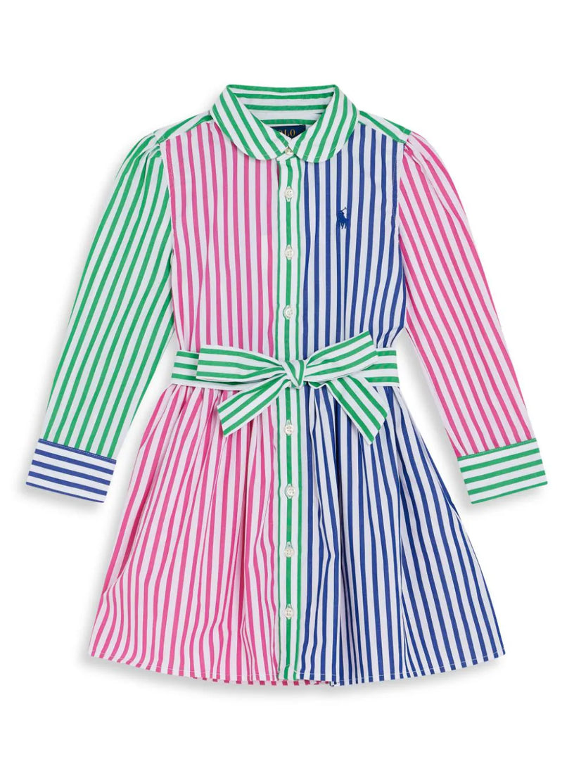 Ralph Lauren Kids Striped cotton poplin fun shirtdress