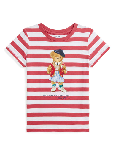 Striped Polo Bear Cotton Jersey Tee