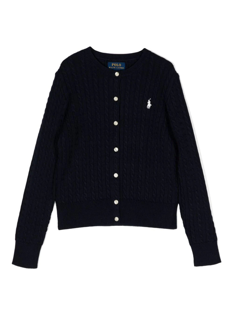 Ralph Lauren Kids Cotton cardigan with fine cables