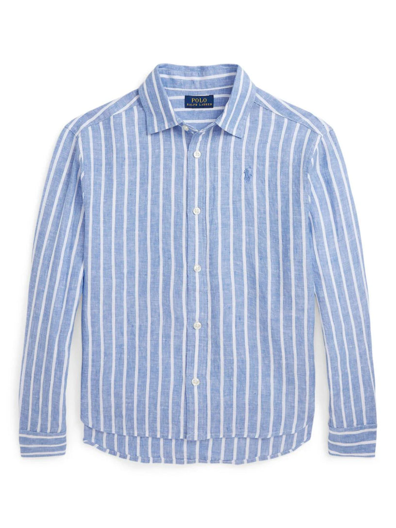 Ralph Lauren Kids Striped linen boxy shirt