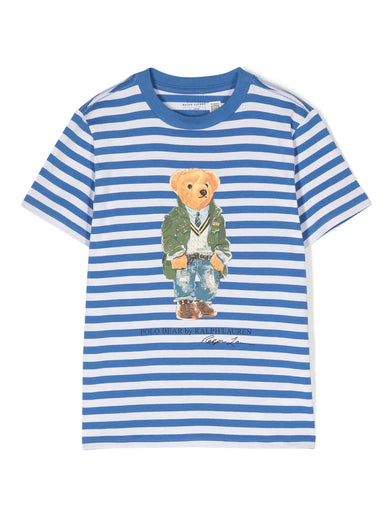 Polo Bear Striped Cotton Jersey T-Shirt