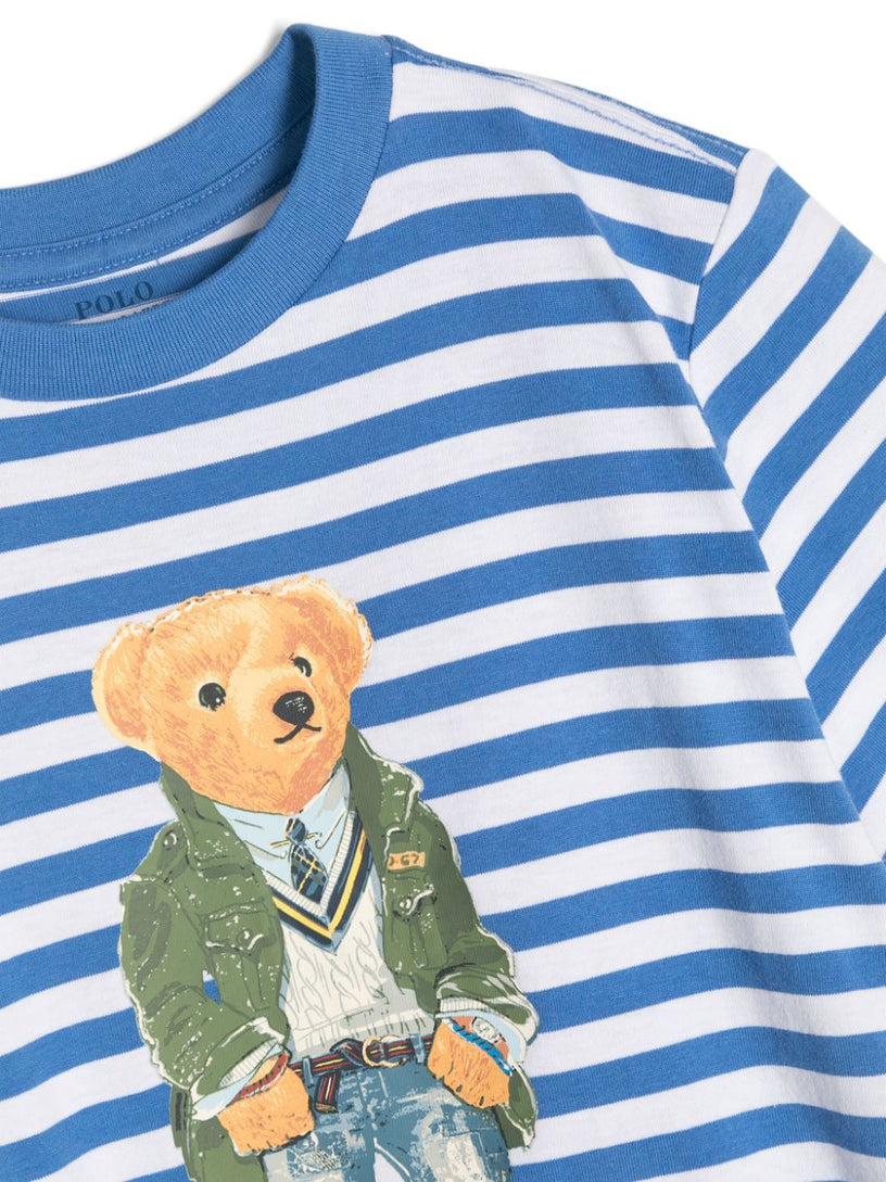 Polo Bear Striped Cotton Jersey T-Shirt