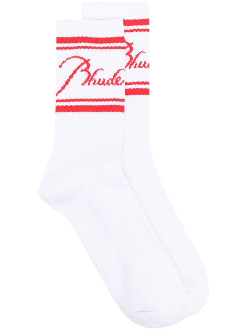 Rhude Rhude script logo socks