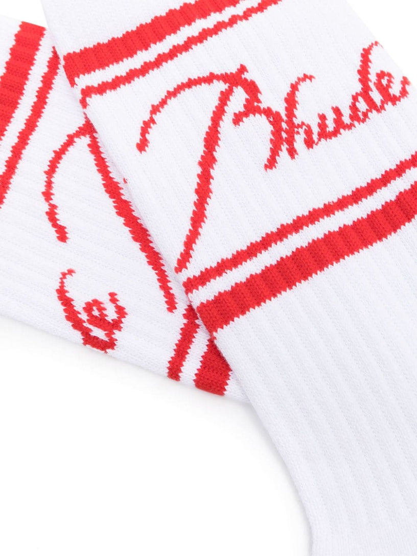 Rhude script logo socks