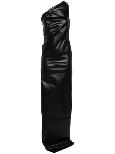 Lido Athena gown in coated stretch denim