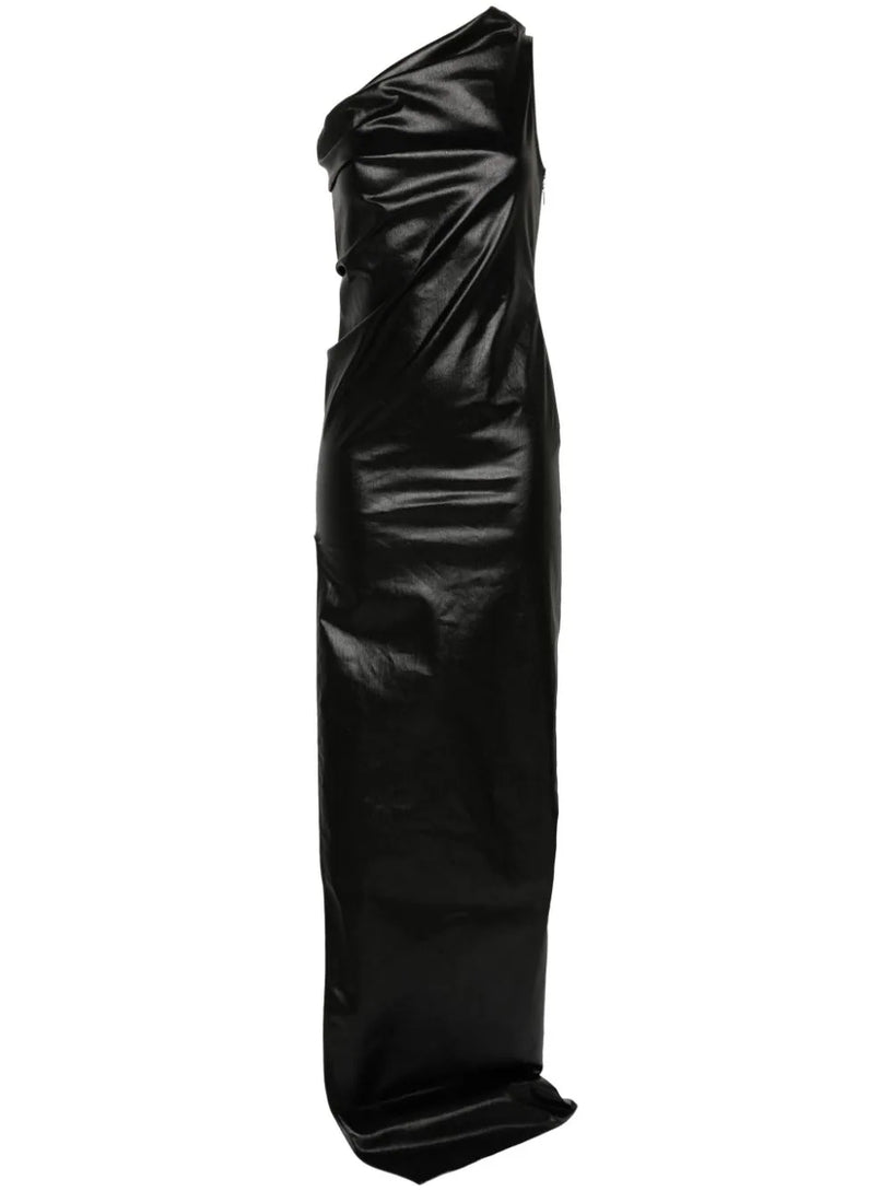 RICK OWENS Lido athena gown in coated stretch denim