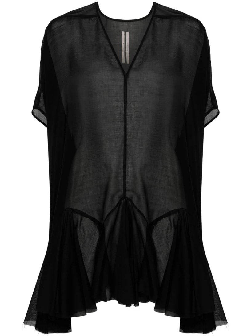 RICK OWENS Lido divine mini dress in milk cotton gauze