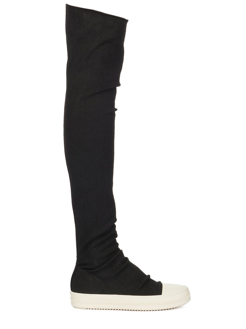 Rick Owens DRKSHDW Lido high sock sneakers in stretch denim