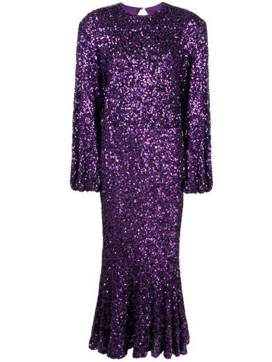 Sequins maxi dress purple