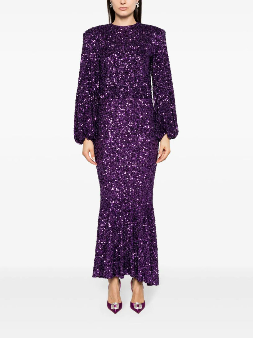 Sequins maxi dress purple