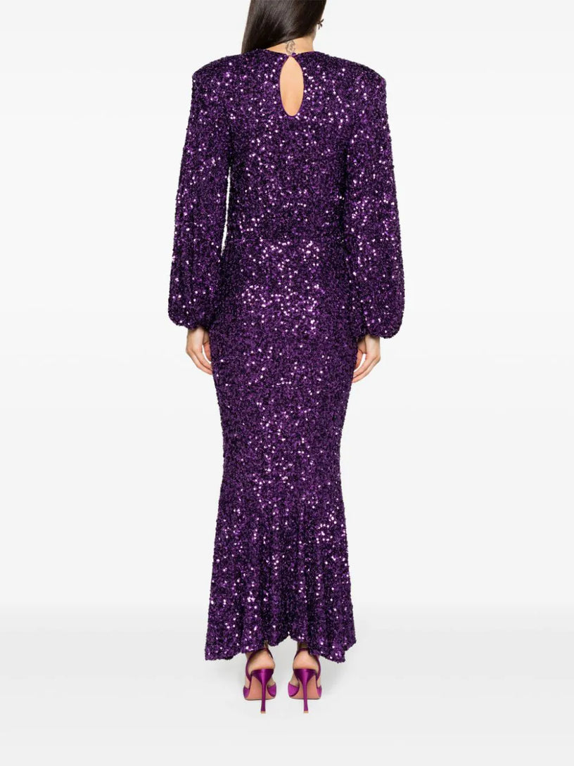 Sequins maxi dress purple