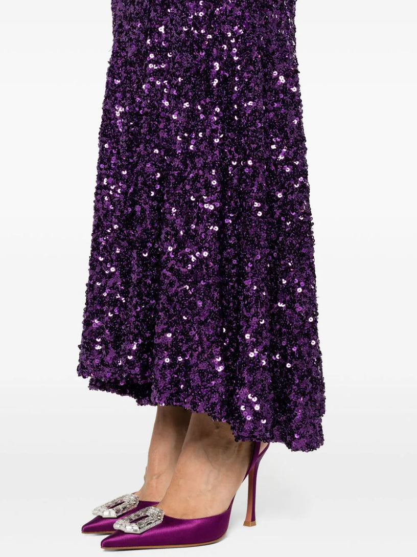 Sequins maxi dress purple