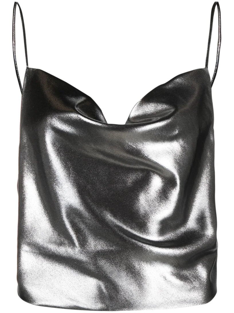 ROTATE Metallic crop top