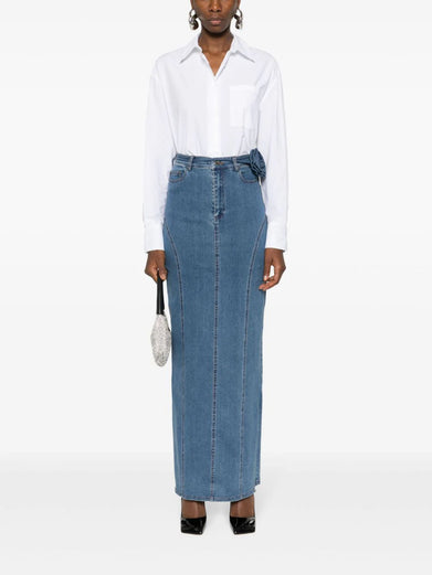 Denim long skirt