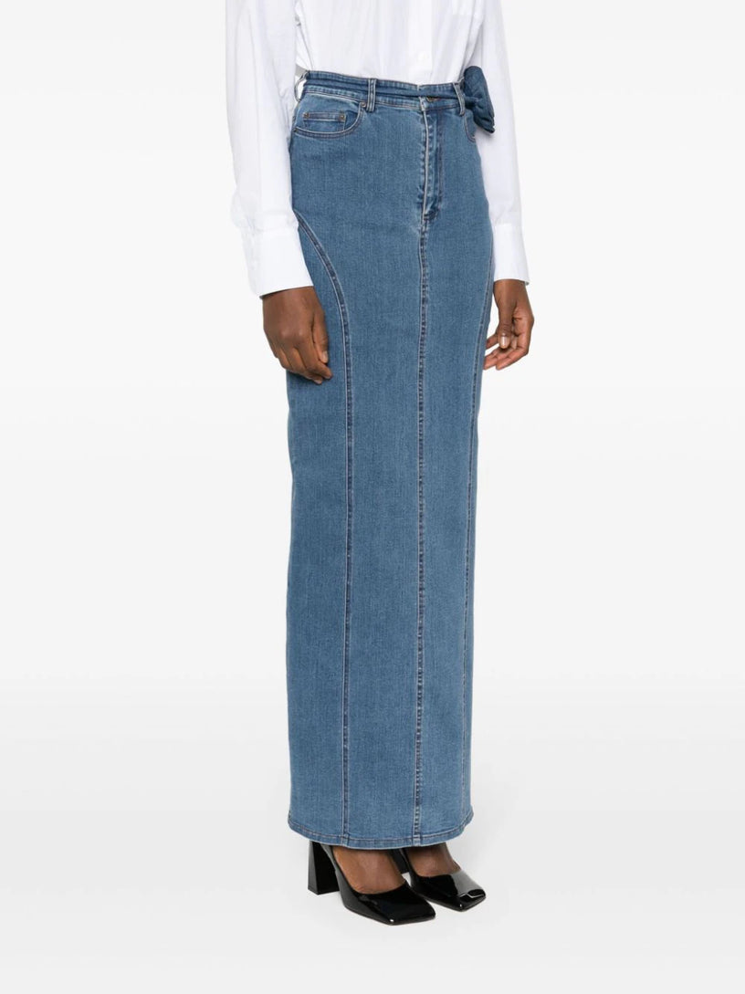 Denim long skirt