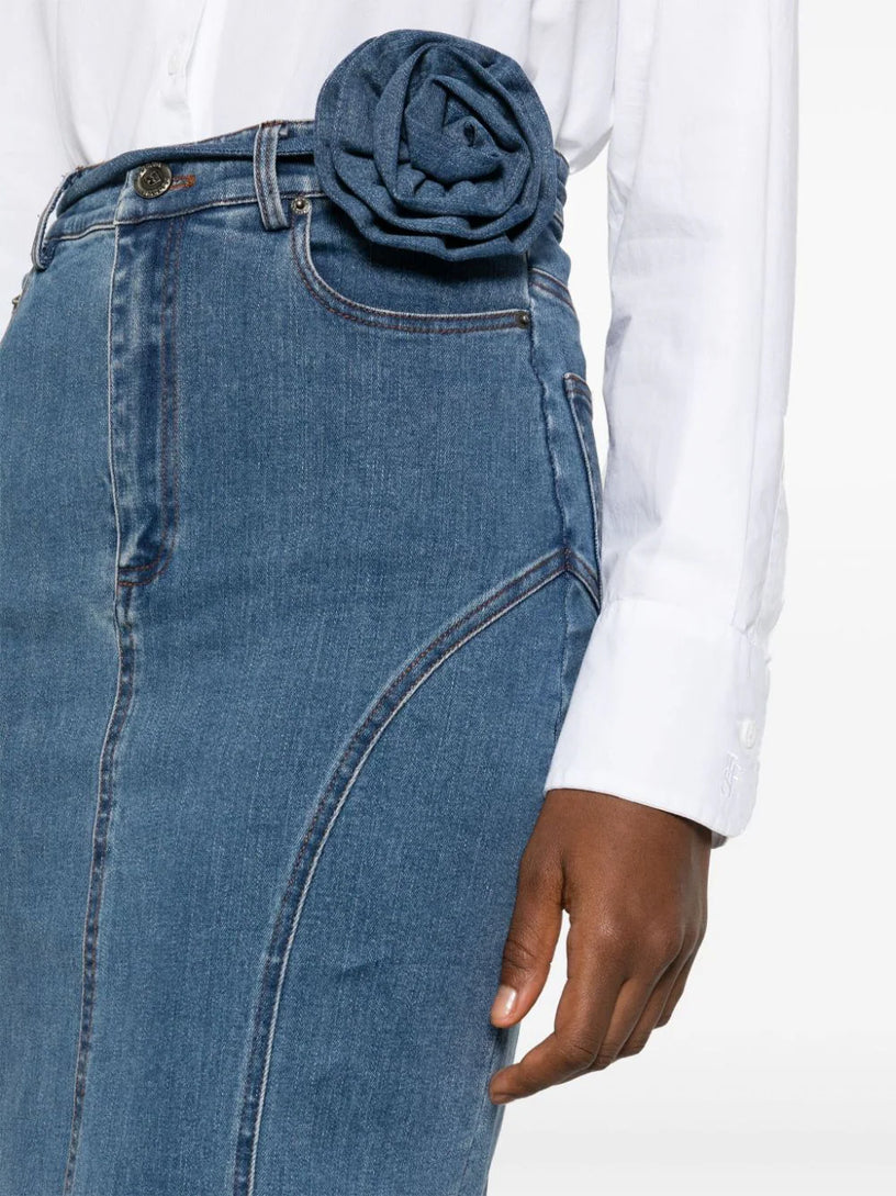 Denim long skirt