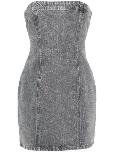 Rhinestone Denim Dress